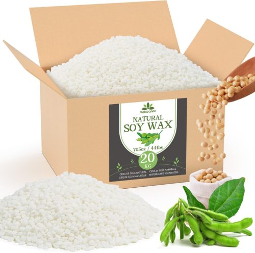 Waxcanpy Ceară Premium de Soia pentru Lumânări 20 kg - Materie Primă 100% Naturală pentru Turnat Lumânări, Fabricare Lumânări