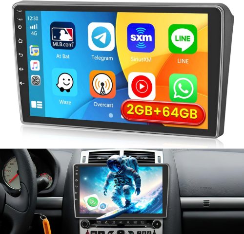 Inefala Android 15 Autórádió Peugeot 407 (2004-2008) - 9" Érintőképernyő, 2GB+64GB, Vezeték Nélküli CarPlay, GPS Navigáció, WiFi, Bluetooth,