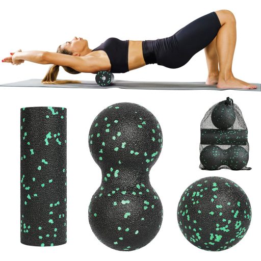 Set de masaj fascial LOPHE din 3 piese, verde - aparat pentru masajul spatelui și relaxarea tensiunii musculare