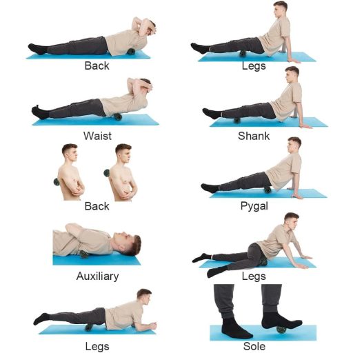 Set de masaj fascial LOPHE din 3 piese, verde - aparat pentru masajul spatelui și relaxarea tensiunii musculare