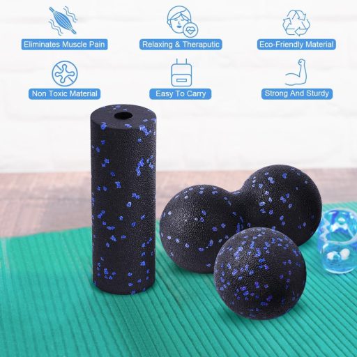 LOPHE 3 részes masszázslabda és fascia roller szett kék