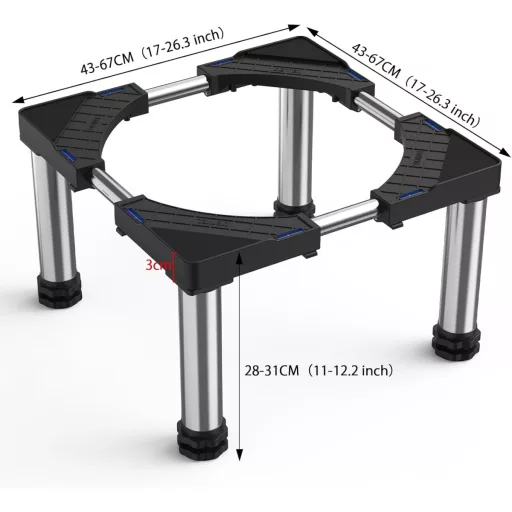 DEWEL Állítható Hűtőgép Alap 28-31 cm Magasság Mosogatógép Fagyasztó Konyhai Szekrény Fekete - Black(28-31cm)