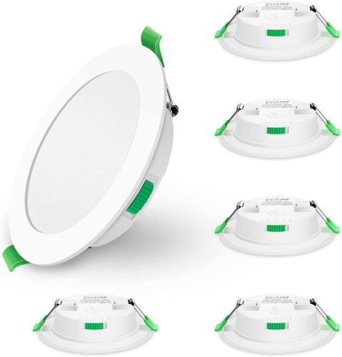 ALUSSO Set de 6 Spoturi LED Încastrate, Ultra Subțiri, 7W, 230V, Dimmabile, 580lm, Adâncime de Instalare 30mm, 3 Temperaturi de Culoare