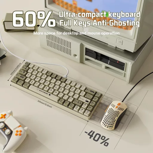 Tastatură Mecanică MAMBASNAKE AK680, 68 de Taste + Mouse Gaming 6400 DPI RGB