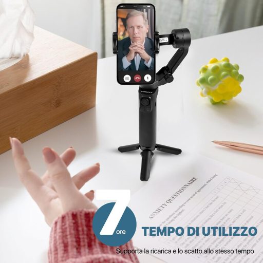 STRBDYI 3 tengelyes telefonstabilizátor, összecsukható gimbal vlogging és YouTube videózáshoz