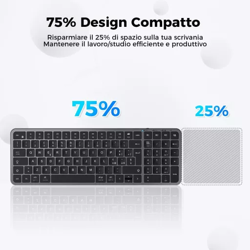 iClever Billentyűzet - Ergonomikus Vezeték Nélküli Billentyűzet