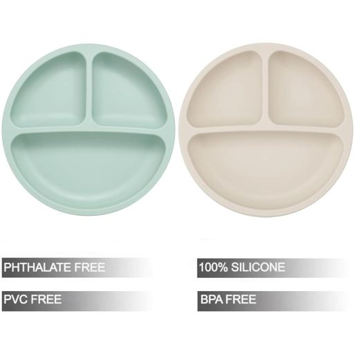 PandaEar 2 Részes Szilikon Tányér Tapadókoronggal, Kanál és Villa Készlettel Babáknak