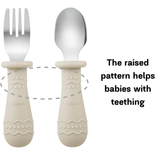 PandaEar 2 Részes Szilikon Tányér Tapadókoronggal, Kanál és Villa Készlettel Babáknak