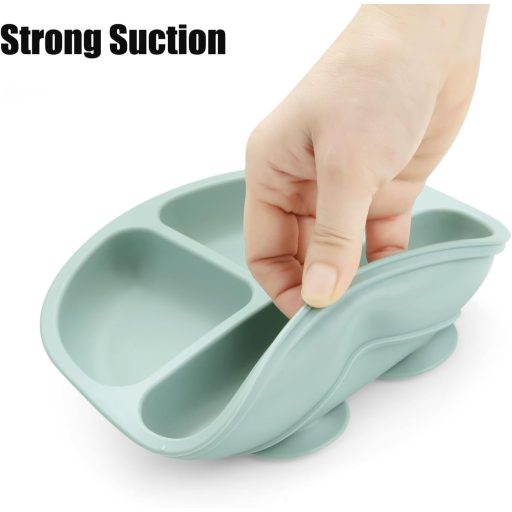 PandaEar 2 Részes Szilikon Tányér Tapadókoronggal, Kanál és Villa Készlettel Babáknak