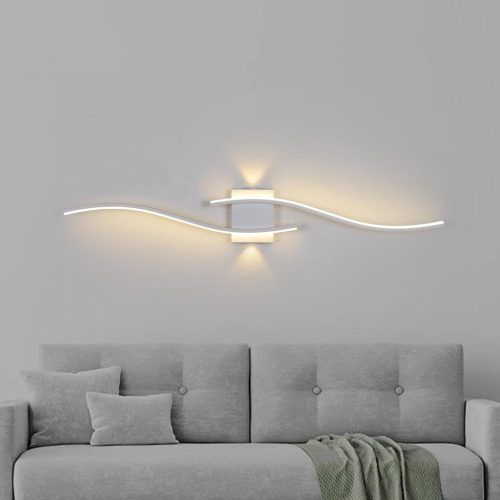 minifair 120 cm Lampă de perete LED Modernă - Albă, Acrilic, cu Lumină Suplimentară, pentru Hol, Scară, Living, Baie