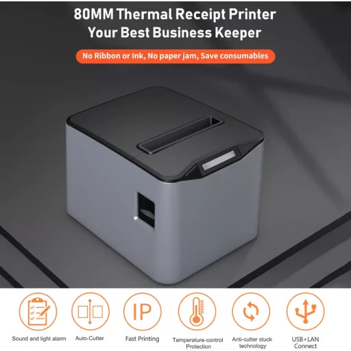 Bisofice 80mm Termikus Blokknyomtató USB+LAN Pénztári Nyomtatóhoz
