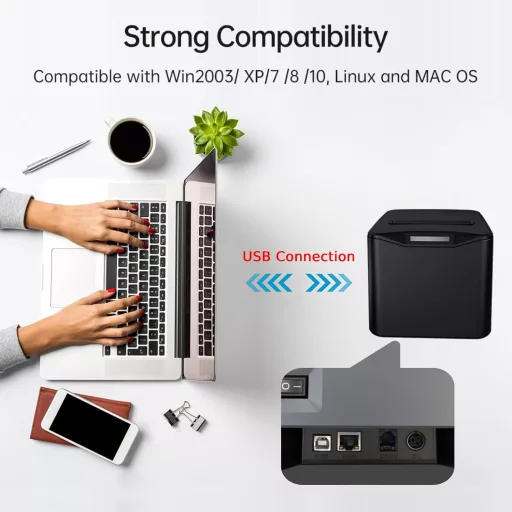 Bisofice 80mm Termikus Blokknyomtató USB+LAN Pénztári Nyomtatóhoz
