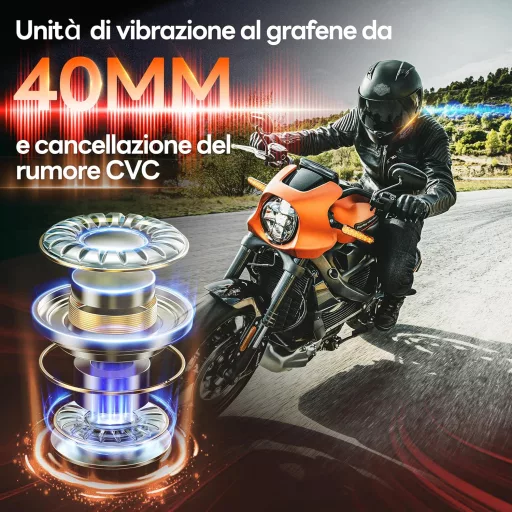 WANNTO Bluetooth Motoros Sisak Intercom Szett - 1000m Hatótávolságú Kommunikációs Rendszer 2 Sofőrnek, Vízálló, DSP Zajszűrés (2 db)