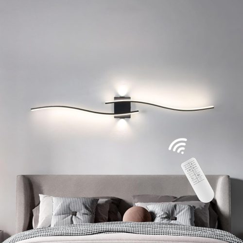 minifair 100 cm Lampă de Perete LED Neagră - Intensitate Luminoasă Reglabilă, Iluminat Modern Acrilic cu Sursă de Lumină Suplimentară pentru Living, Hol, Scară