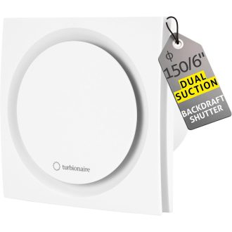  Turbionaire RING 150 SW fürdőszobai ventilátor, 150mm, dupla szívás, vízálló, visszacsapó szeleppel