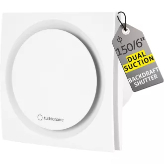   Turbionaire RING 150 SW fürdőszobai ventilátor, 150mm, dupla szívás, vízálló, visszacsapó szeleppel