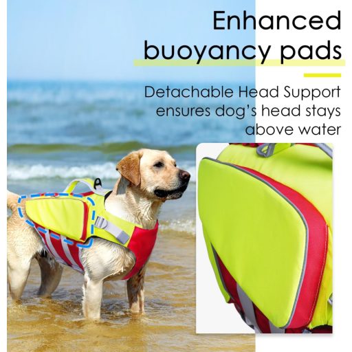 BootyBay ThinkPet Mentőmellény Kutyáknak - Állítható Úszómellény Közepes Testű Kutyáknak, Fényvisszaverő, Nagy Felhajtóerő, Mentőfogantyú, L