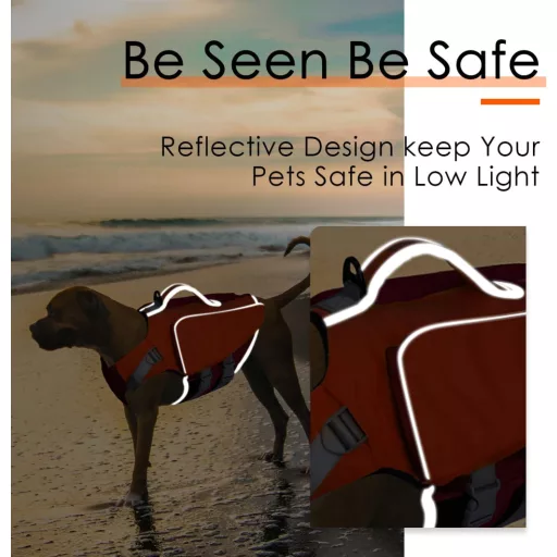 ThinkPet Vesta de salvare pentru câini - Mărime mică, Vesta de înot portocalie, Reflectorizantă, Cu flotabilitate ridicată, Vestă de siguranță cu mâner