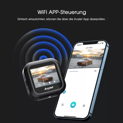 Avylet auto kamera s 1080P WiFi IPS zaslonom