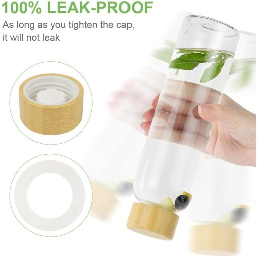 flintronic Üveg Kulacs 550ml - Szivárgásmentes Boroszilikát Ivópalack Védőborítással, Szénsavas Italokhoz, BPA-mentes, Könnyű Hordozható Pal