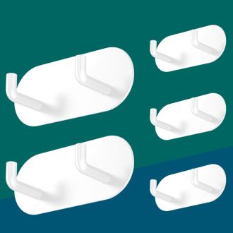   HouseUp öntapadós törölközőtartó szett 5 fehér horog rozsdamentes fali kampó fürdőszobához