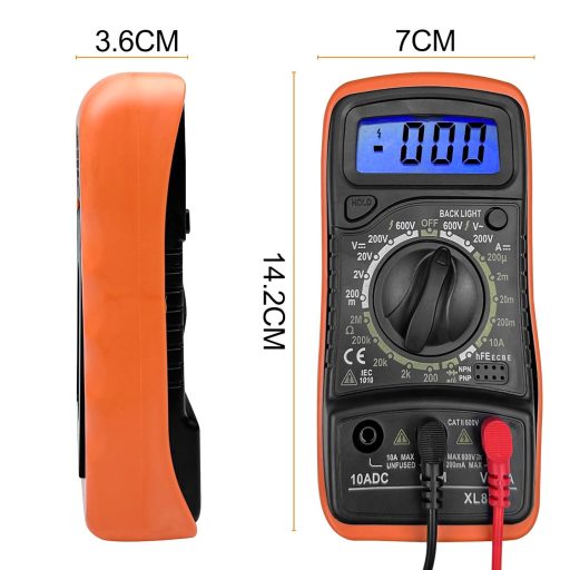 Multimetru digital WinGluge cu afișaj LCD, voltmetru și tester de baterii AC/DC