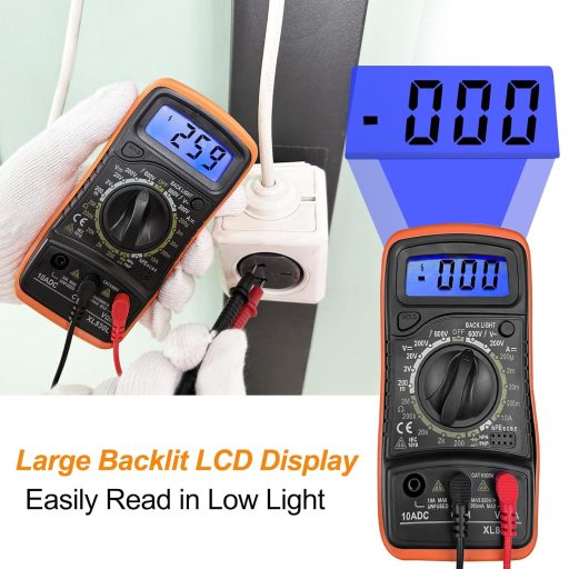 Multimetru digital WinGluge cu afișaj LCD, voltmetru și tester de baterii AC/DC