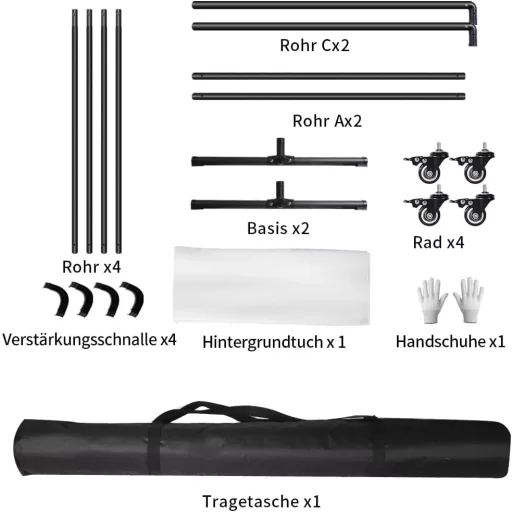 FEIFANTEAM 7x6,5 ft pomični bijeli stalak za foto pozadinu s kotačima za studijsko fotografiranje