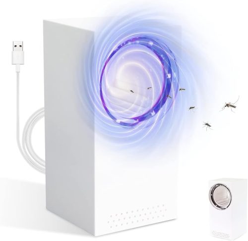 bubbacare Capcană electrică pentru insecte cu lumină UV - Lampă USB anti-țânțari, ventilator portabil insecticid, pentru utilizare în interior și exterior, silențioasă