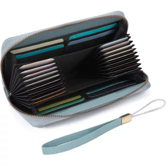   GAEKEAO nagy női pénztárca kék RFID védelemmel 14 kártyatartóval