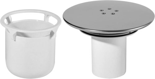KOOBON 115mm Polírozott Zuhanylefolyó Fedél Viega Tempople Rendszerhez - Króm Kivitel, Szagzáró Funkcióval és Hajfogóval, PVC Anyagból