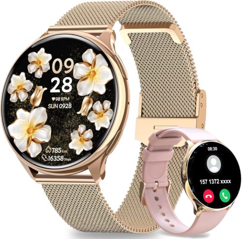 fitonyo Női Okosóra AMOLED Kijelzővel, Híváskezelés, 120 Sportmód, Egészségfigyelés