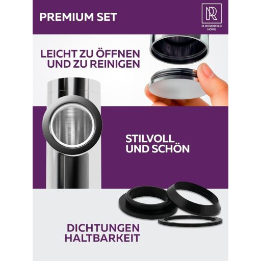 Sifon de scurgere din inox M. ROSENFELD HOME, înălțime 60-140 mm, țeavă de 330 mm, 1 1/4" pentru lavoar baie.