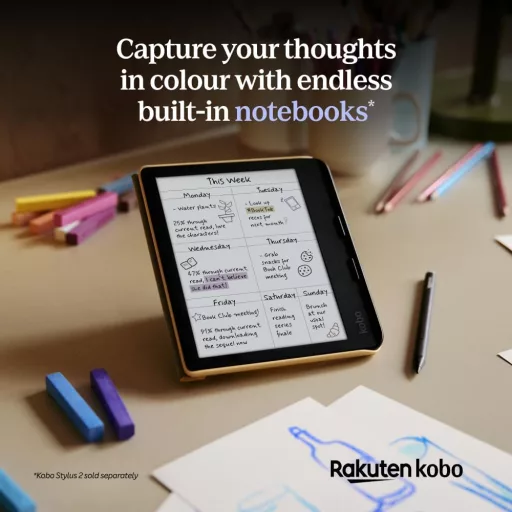 Kobo Libra Colour Čítačka elektronických kníh čierna so 7" displejom, 32 GB úložiskom, vodotesná, ergonomický dizajn, farebná obrazovka