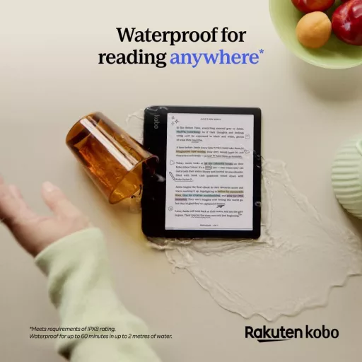 Kobo Libra Colour Fekete E-könyv Olvasó 7" Kijelzővel, 32GB Tárhely, Vízálló, Ergonomikus Kialakítás, Színes Képernyő