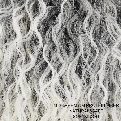 PORSMEER Kovrčavi Ombre Sivi Konjski Rep Sintetička Kosa za Afro Žene Vezica