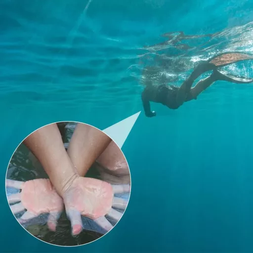 TUKNN Plivačke rukavice Mrežaste Plave Silikonske Peraje za Plivanje Ruka Vodeni Sportovi Ronjenje Surfanje Trening Oprema Veličina M 1 Par