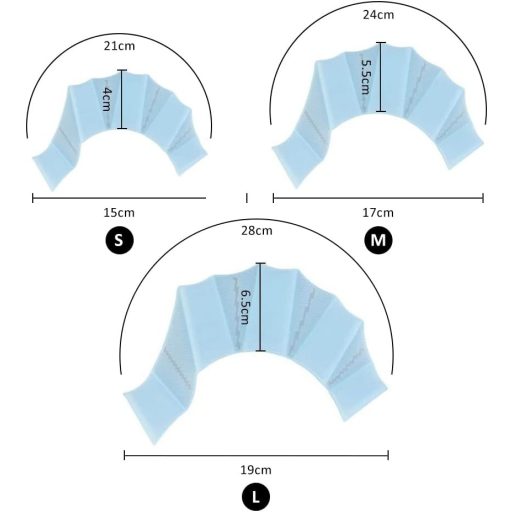 TUKNN Úszókesztyű Hártyás Kék Szilikon Úszóuszony Kéz Vízi Sport Búvárkodás Szörfözés Edzés Kellék M Méret 1 Pár