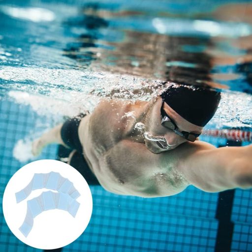 TUKNN Úszókesztyű Hártyás Kék Szilikon Úszóuszony Kéz Vízi Sport Búvárkodás Szörfözés Edzés Kellék M Méret 1 Pár