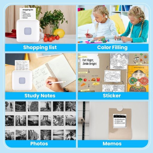 vretti Mini Hordozható Termál Nyomtató 300DPI Android iOS Kompatibilis