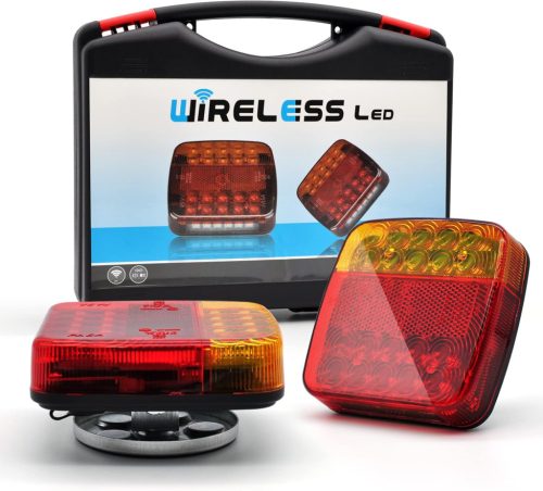Set Stopuri LED Wireless Dinfu cu Bază Magnetică - 12V-24V, Conector cu 7 Pini, Rază de Acțiune 30m, Auto, Remorcă, Rulotă