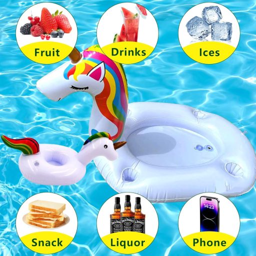 Držač za piće na napuhavanje u obliku jednoroga za bazen, za zabave - Shinybox