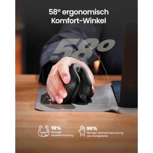 ProtoArc EM11 NL Ergonomikus Függőleges Egér - Mini Vezeték Nélküli Újratölthető 3 Eszközös Csatlakozással Számítógéphez, iPadhez, Machez

A