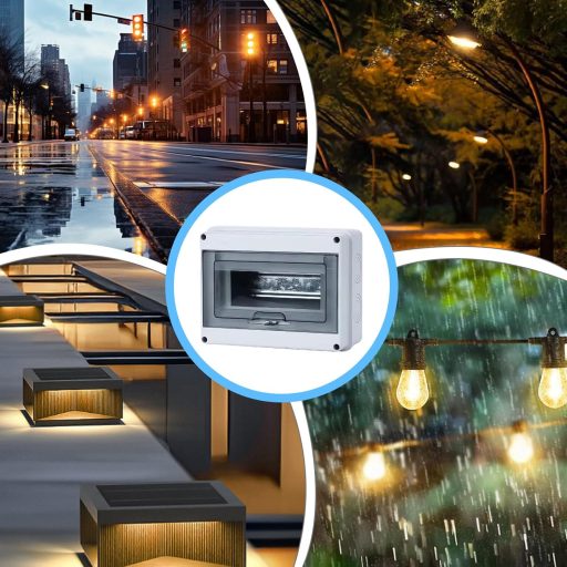 Casetă de distribuție aparentă Gigtoop IP65 impermeabilă, cutie de siguranțe pentru exterior cu 8 module