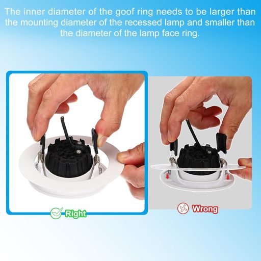 PATIKIL Inel decorativ alb pentru plafonieră, 2 buc, inel cadru spot încastrat