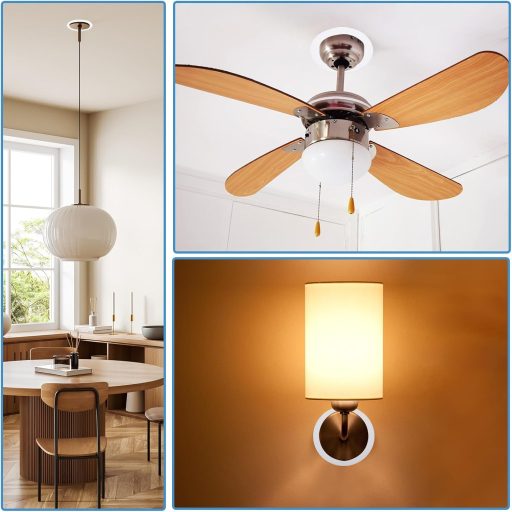 PATIKIL Inel decorativ alb pentru plafonieră, 2 buc, inel cadru spot încastrat