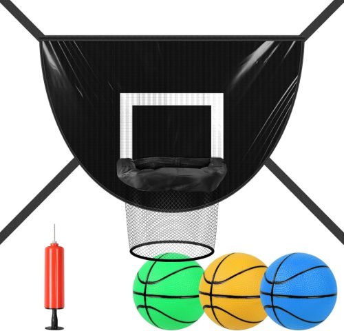 Mini basketbalový kôš na trampolínu - Univerzálny basketbalový kruh pre deti a dospelých na vnútorné a vonkajšie použitie - Čierny