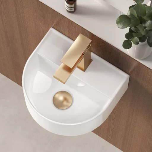 Lavoar mic KES BWSC101 31,5x28x13cm, montare pe perete, ceramică, alb