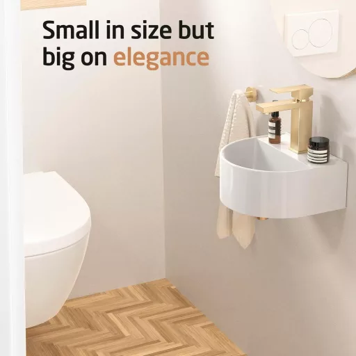 Lavoar mic KES BWSC101 31,5x28x13cm, montare pe perete, ceramică, alb