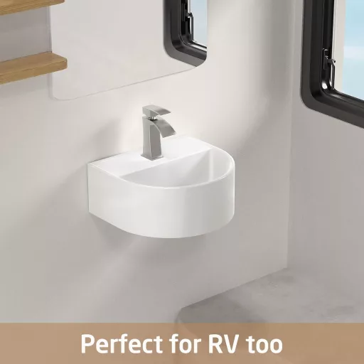 Lavoar mic KES BWSC101 31,5x28x13cm, montare pe perete, ceramică, alb